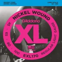 D`addario exl-170  струны для бас-гитары nickel wound, 45-100, regular light