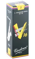 Tenor saxophone reeds Vandoren V16 SR722 - V16 unfiled tenor saxophone reed with medium-thick heart with strength 2. Price per pack of 5 pieces