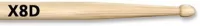 VIC FIRTH X8D - барабанные палочки, тип 7A с деревянным наконечником и более длинной ручкой, материал - гикори, длина 16 1/2", диаметр 0,540", серия American Classic