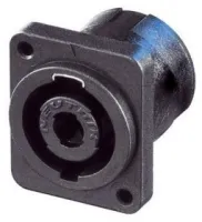 Neutrik NL4MP-M3 панельный разъём Speakon, 4-контактный квадратный фланец,крепежные отверстия резьба