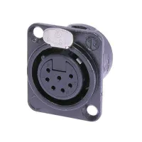 Neutrik NC7FD-L-B-1 панельный разъем XLR female черненый корпус, золоченые контакты 7 контакта