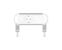 ABL 2A010107- Настольная розеточная станция серии Chroma с 1 розеткой и 1 слотом для IMP, белая с серебристым