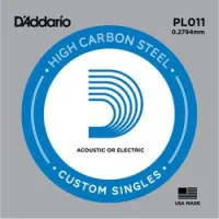 D`addario pl011  отдельная струна , 011" из стали без обмотки для акустической и электрической гитары