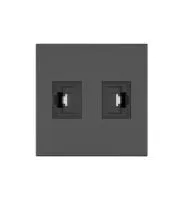 Kramer MD–2RJ45(B), Пассивная вставка с двумя разъемами RJ-45, розетка, цвет черный