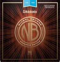 Acoustic guitar string set D'Addario NB1252BT - Acoustic guitar strings with nickel-plated steel tops and nickel-plated bronze wound basses. Balanced light tension, thickness .012-.052 inch