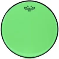 Remo be-0312-ct-gn  12" emperor colortone, пластик для барабана прозрачный, двойной, зелёный