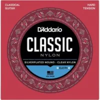 D`addario ej27h  струны для классической гитары, прозрачный нейлон, silver, hard tension