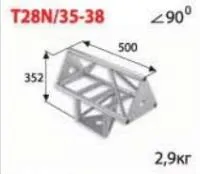 ИМЛАЙТ T28N/35-38 Стыковочный узел для 3-х ферм под 90 градусов, d28х2 \ d16х2мм.