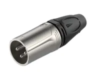 ROXTONE RX3M-NT Разъем cannon кабельный 1шт., папа 3-х контактный, корпус: металл, цвет: серебро, каждый разьем в блистере, 1шт/PE bag, 80шт. в коробке (22х17х19см.), 8 коробок в мастер упаковке (46х36х40см.)