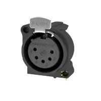 Seetronic SCBDF5-H- Панельный разъем XLR 5-pin (розетка) с фланцем типа A на горизонтальную печатную плату, под пайку