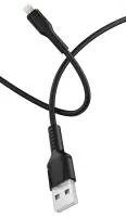 00-00028370 Кабель GP21L USB (m)-Lightning (m) 2.4A силикон черный, GoPower