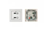 Коммутатор 2х1 Kramer Electronics WP-211T/EU-80/86(W) HDMI с автоматическим переключением; коммутация по наличию сигнала, поддержка 4K60 4:2:0, POE, выход HDBaseT, исполнение в виде настенной панели, цвет белый