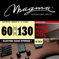 Magma Strings BE230N - Струны для бас-гитары 60-130, Серия: Nickel Plated Steel, Калибр: 60-80-100-130, Обмотка: круглая, никелированая сталь, Натяжен