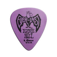 Ernie Ball 9193 делриновый нескользящий медиатор Everlast, 1,0 мм, фиолетовый, упаковка 12 шт.