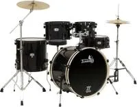 TAMBURO T5P20DARK - Барабанная установка из 5 барабанов: 22" бочка, 10" и 12" подвесные томы, 16" напольный том, 14х5.5 малый барабан, фурнитура черного цвета, цвет: черный