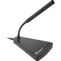 TDN-3/Микрофон "гусиная шея" на подставке с интерфейсом Dante, с выключателем и индикацией/ RELACART