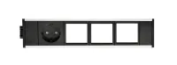 ABL 2M200106- Розеточная станция серии Link с 1 розеткой и 3 слотами для IMP, черная с серебристым