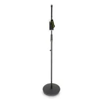 Gravity MS 23 - Прямая микрофонная стойка для вокалистов на тяжелом круглом основании с традиционной фиксацией. Материал: сталь. Цвет: черный. Регулировка высоты: 1000 - 1600мм. Вес: 4 кг
