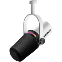 Shure mv7+-w. цифровой кардиоидный динамический микрофон shure motiv с большой диафрагмой, белый