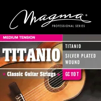 Classical guitar string set Magma Titanio GC110T - Professional classical guitar string sеt with medium tension. Transparent titanium nylon alloy trebles, nylon-based bass with silver-plated winding.