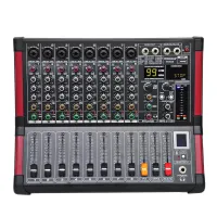 FREEBOSS MINI8 Микшерный пульт 8 моно каналов + 48 В, BT/USB плеер, 99 эффект