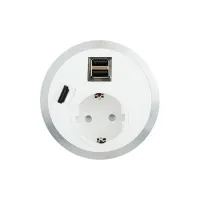 ABL 2F21F1G5- Встраиваемая розетка серии Port El с 2xUSB-A и 1xHDMI, белая (2F210124)