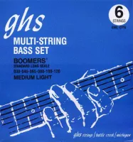 GHS 6ML-DYB 6-String Bass Boomers Medium Light 30-126 струны для 6-струнной бас-гитары, никелирован.