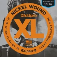 D`addario exl-140-8  cтруны для 8-струнной электрогитары nickel wound, никель, 10-74, light/ heavy