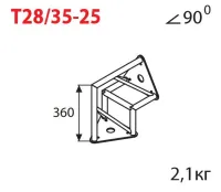 IMLIGHT T-35-28 Стык 90 градусов