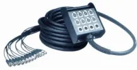 QUIK LOK BOX/605-20K мультикор на 8 входов и 4 выхода, типы разъемов - 12xXLR папа / 12xXLR мама, длина 20м