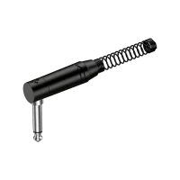 ROXTONE RJ2RPP-BN Разъем, 6,3mm mono Male Jack(угловой) с пружиной. цвет: черный, покрытие контактов: Никель. Максимальные размер кабеля: 7мм с пружиной, 8,5мм без пружины. 1шт в блистере, 20шт в коробке, 400 шт в мастер упаковке размером: 46х36х30см