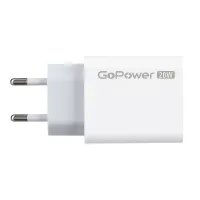 00-00028401 Сетевое З/У GPQC08 1USB+1Type-C 20W QC3.0 белый, GoPower