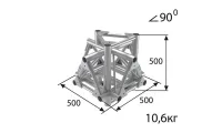ИМЛАЙТ T50/35-61 Стыковочный узел для 6-ти ферм под 90 градусов, d50х3 \ d16х2мм. Крепежный размер 215мм, М10.