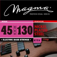 Magma Strings BE175N - Струны для 5-струнной бас-гитары Low B 45-130, Серия: Nickel Plated Steel, Обмотка: круглая, никелированая сталь, Натяжение: Me