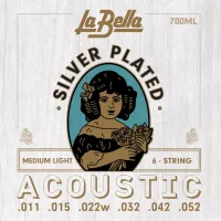 700ML Комплект посеребренных струн для акустической гитары 011-052 La Bella