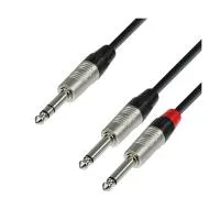 Adam hall k4 yvpp 0150 - кабель аудио, rean trs (jack) stereo 6.3 mm - 2 х trs (jack) mono 6.3 mm, 0.22 мм2, 1.5 м