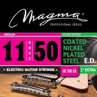 Electric guitar string set Magma GE160ED - Electric guitar strings with bright rich timbre and improved flexibility, Medium tension, thickness .011-.050 inch. Round nickel-plated wound octagonal core with special coating.