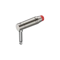 ROXTONE RJ2RPP-RD-NN Разъем, 6,3mm mono Male Jack(угловой). цвет: серебро с красным колпачком, покрытие контактов: Никель.