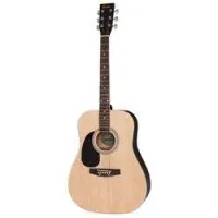 Encore lh-ew100n  левосторонняя акустическая гитара, dreadnought, цвет натуральный матовый