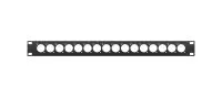 PANEL 1U-16D , 19" рэковая панель 1U, 16 отверстий, под разъемы с фланцем D- типа
