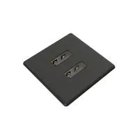 FORMING FUNCTION 9353003109- Встраиваемая квадратная металлическая зарядная станция серии Powerdot с 2xUSB, черная