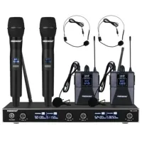 FREEBOSS FB-U400H2 радиосистема с двумя ручными микрофонами и двумя головными микрофонами