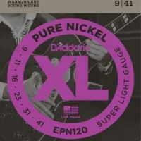 D`addario epn120  cтруны для электрогитары pure nickel, чистый никель, 9-41, super light