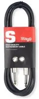 STAGG SGC10DL - профессиональный инструментальный кабель (jack-jack). Серия: delux S. Длина: 10 м. Диаметр: 6 мм. Цвет: черный