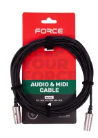 FORCE MCC-02/5 -шнур DIN(5pin) - DIN(5pin)  , длина 5 метров, металические PRO разъъемы, черного цвета