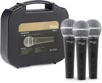 STAGG SDM50-3 - Комплект из 3-х микрофонов с картриджем DC78.Диаграмма направленности: кардиоидная.Подходит для вокала и подзвучки инструментов.Чувствительность: -54 дБ +/- 3 дБ.Диапазон воспроизводимых частот: 50 Гц до 15 кГц.Разъем: сбалансированный XLR