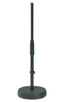 K&M 23300-300-55  микрофонная стойка, прямая, с круглым основанием, чёрная, 355-580 мм