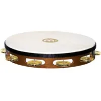 Meinl tah1b-ab  тамбурин деревянный 10" traditional, однорядный, джинглы из меди, кожанная мембрана