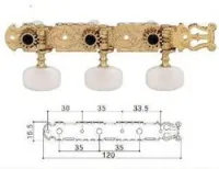 Gotoh 35G-420  колки для классической гитары, gold, бутон: пластик, белый