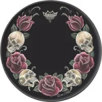 Remo PA-1322-TT-T07 SALE  22" Tattoo Skyn, передний пластик для бас барабана, черепа, цветной, чёрны